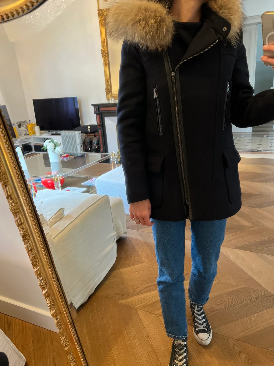 Duffle Coat Zapa en laine bleu marine – Image 5