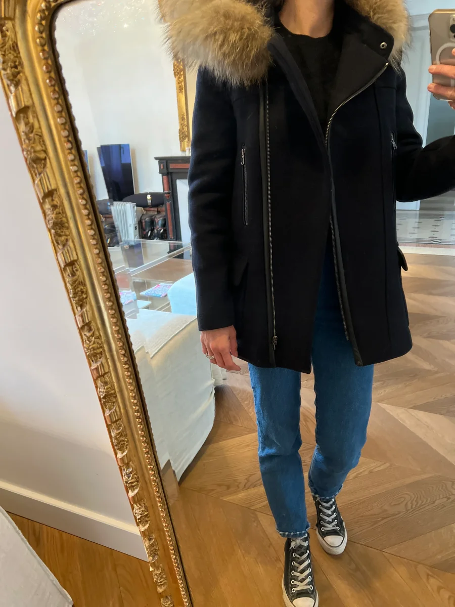 Duffle Coat Zapa en laine bleu marine – Image 7
