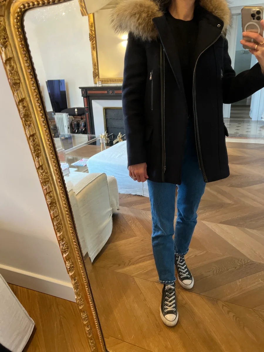 Duffle Coat Zapa en laine bleu marine – Image 8