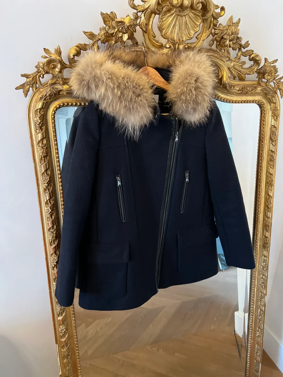 Duffle Coat Zapa en laine bleu marine – Image 9