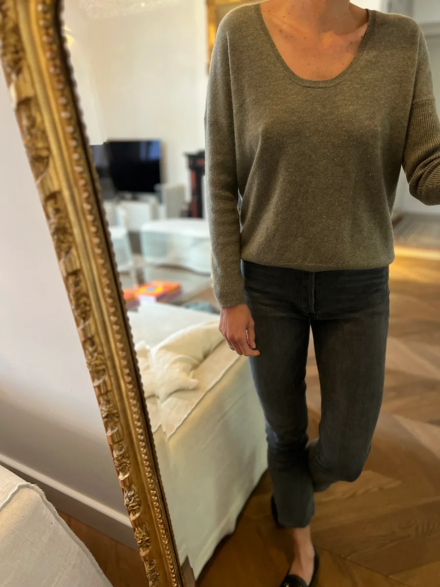 Pull Kujten en cachemire kaki – Image 5