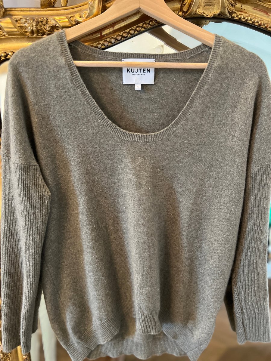 Pull Kujten en cachemire kaki – Image 2