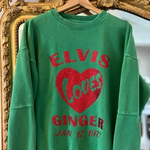 Sweat Newtone Vert à paillettes rouges