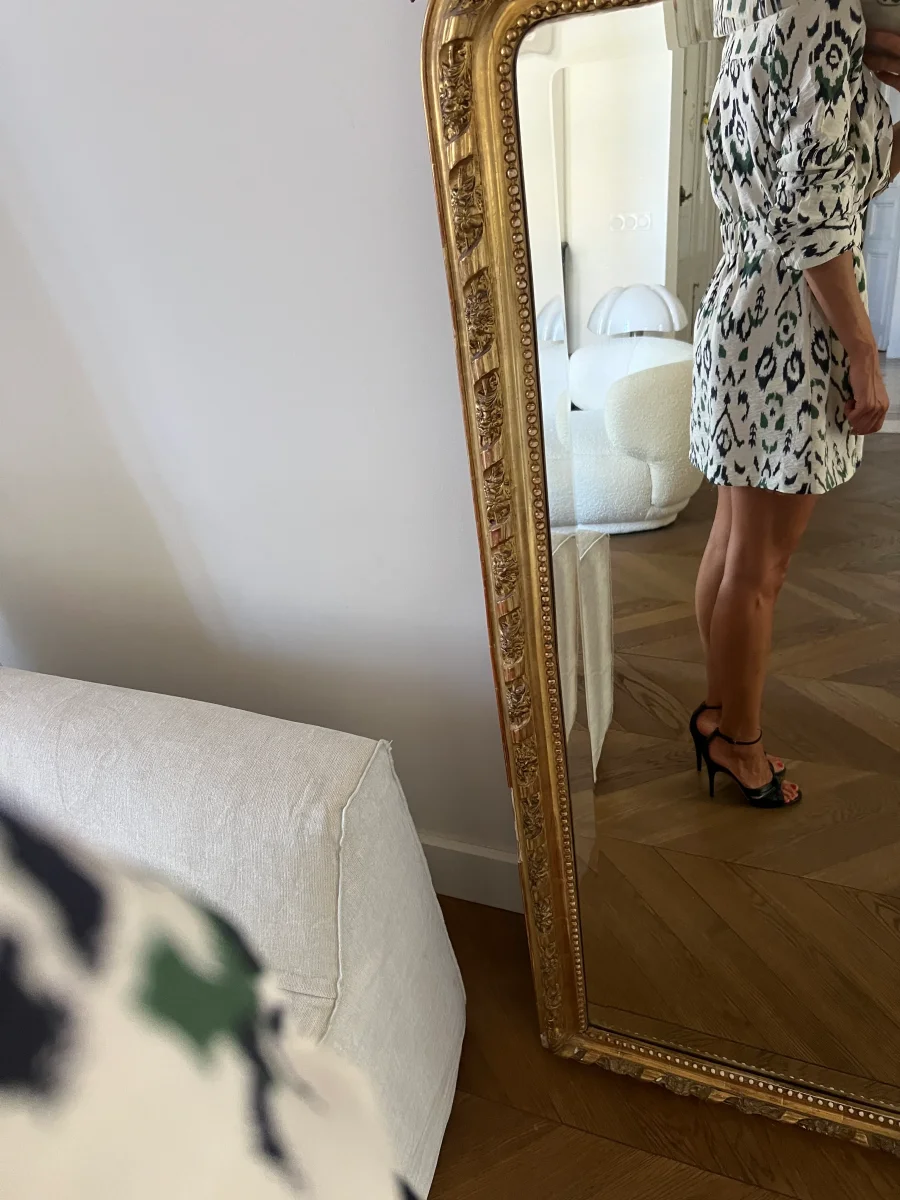 Robe Zara ecrue motifs verts – Image 5