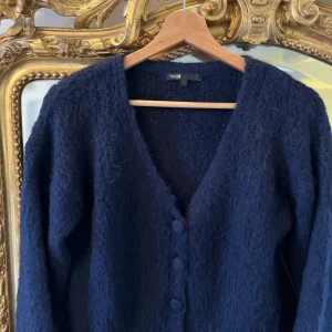 Maje-Gilet bleu marine col V