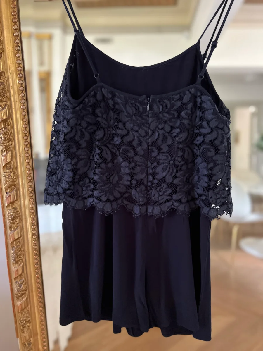 Combishort Sandro Bleu marine haut en dentelle – Image 6