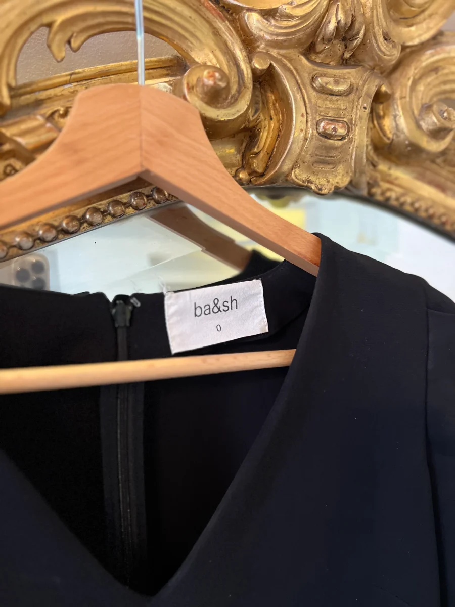 Ba&sh-Blouse noire col V épaules ballon – Image 5