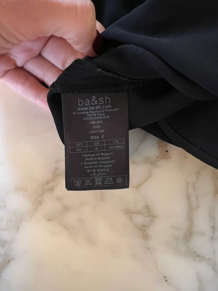 Ba&sh-Blouse noire col V épaules ballon – Image 8