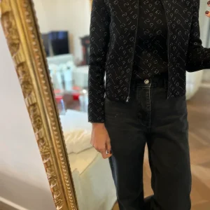 Maje - Ensemble haut et gilet noir et argenté