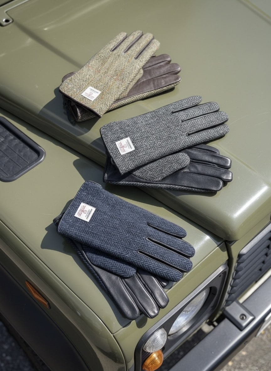 Gloves Harris Tweed wool and leather – Image 4