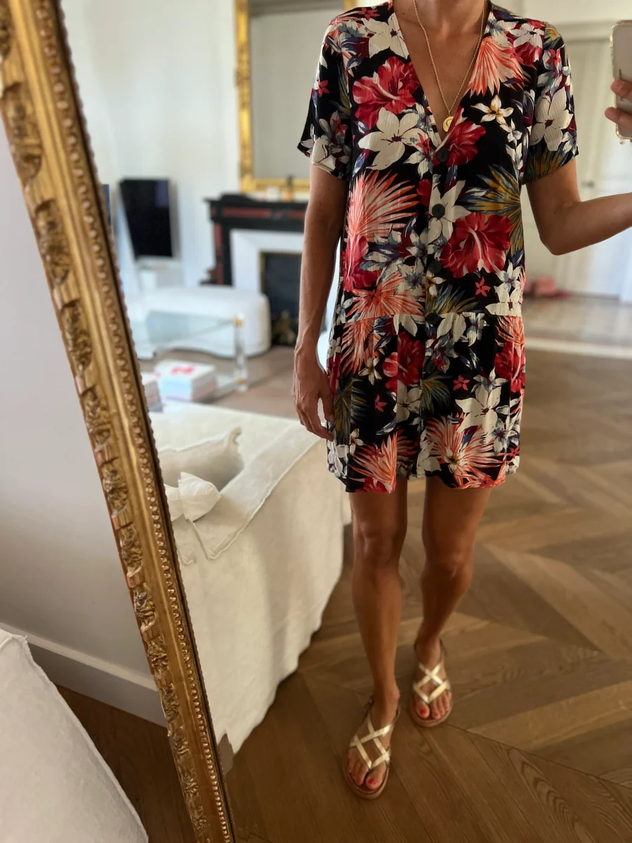 Combishort Stradivarius à fleurs