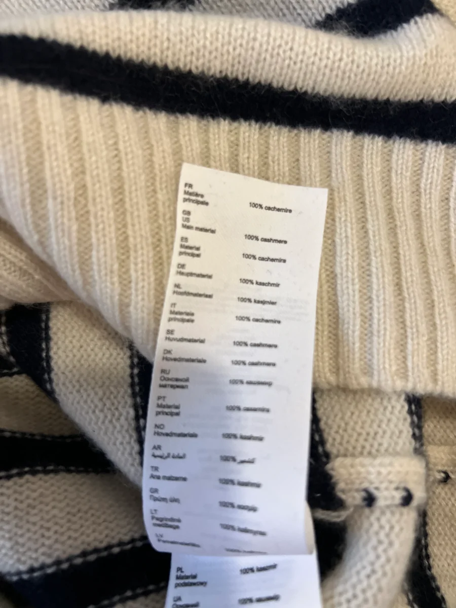 Maje - Pull en cachemire rayé ecru – Image 8