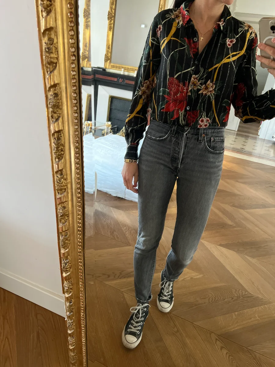 Chemise Bash fluide irisée à fleurs – Image 2