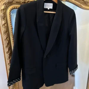 Blaser Claudie Pierlot noir manches à pois blancs