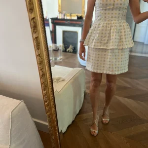 Anne Charlotte Robe Sessun bustier à pois