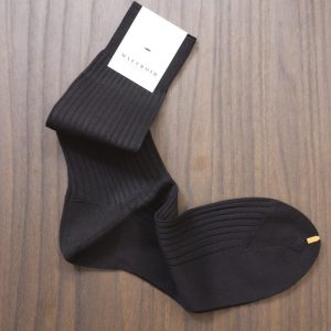 Mercerised cotton socks in black
