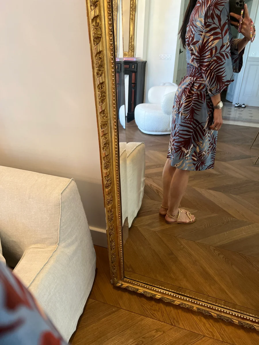 Veste kimono Mango bleue et marron – Image 5