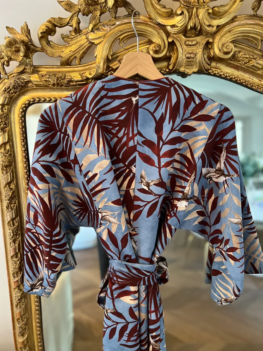 Veste kimono Mango bleue et marron – Image 9