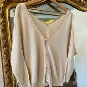 Ba&sh - Pull ecru boutons dorés