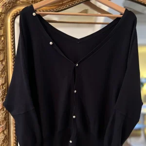 Ba&sh - Pull noir boutons dorés