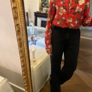 The Kooples  - Chemisier en soie à fleurs rouge