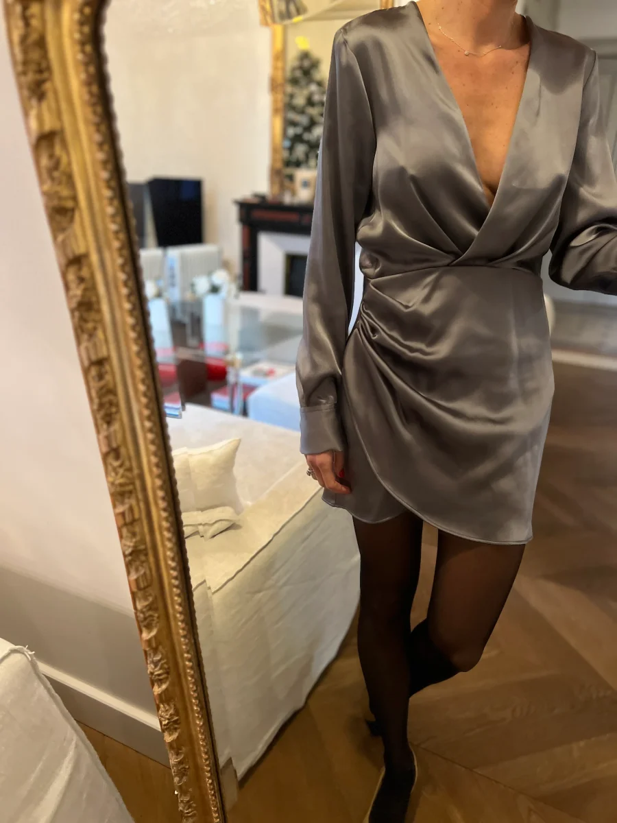 Zara - Robe Argentée satinée – Image 6