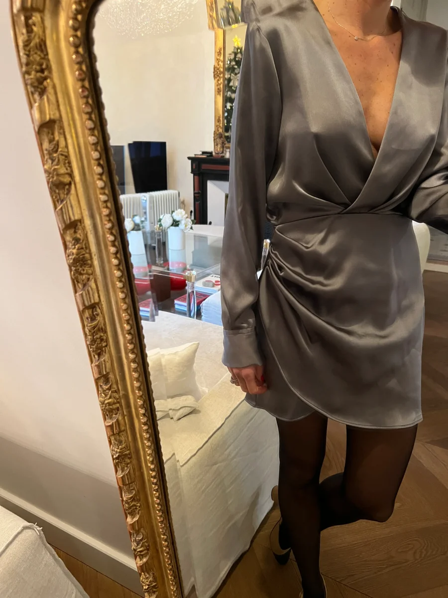 Zara - Robe Argentée satinée – Image 7
