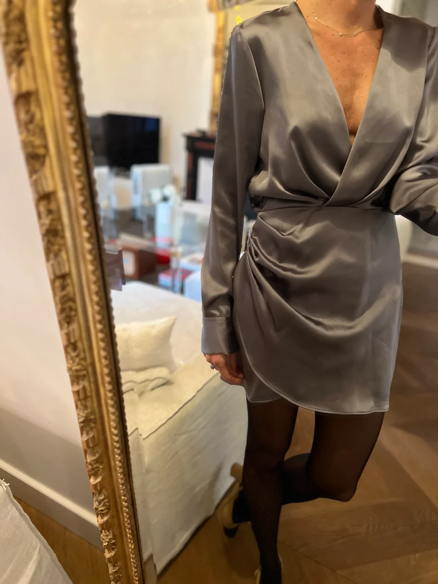 Zara - Robe Argentée satinée – Image 8
