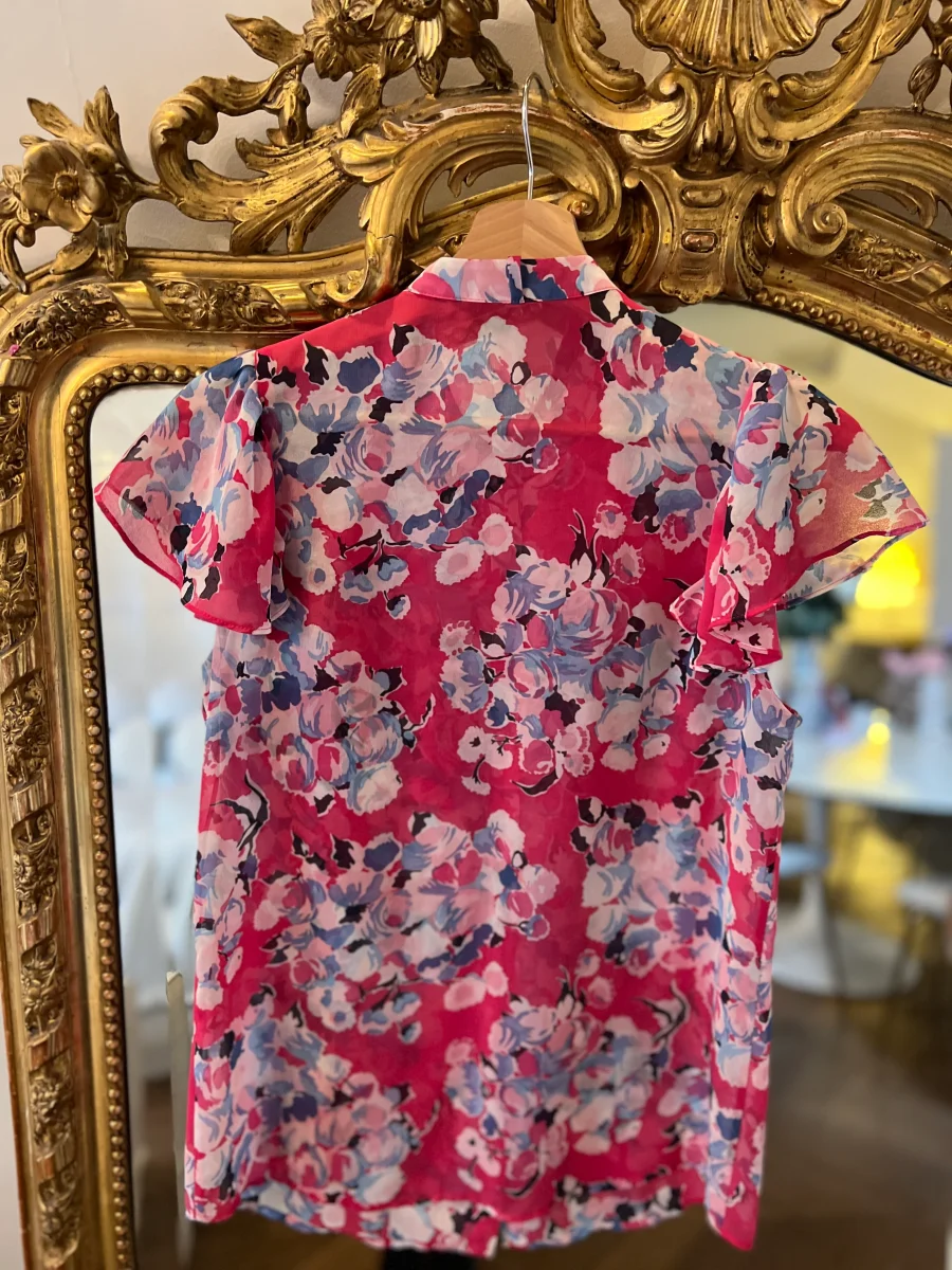 Claudie Pierlot - Blouse fleurie ajourée rose – Image 4