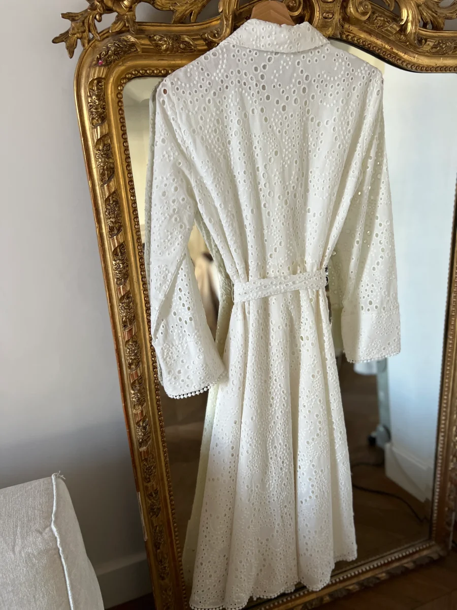 Zare- Robe blanche longue brodée – Image 5