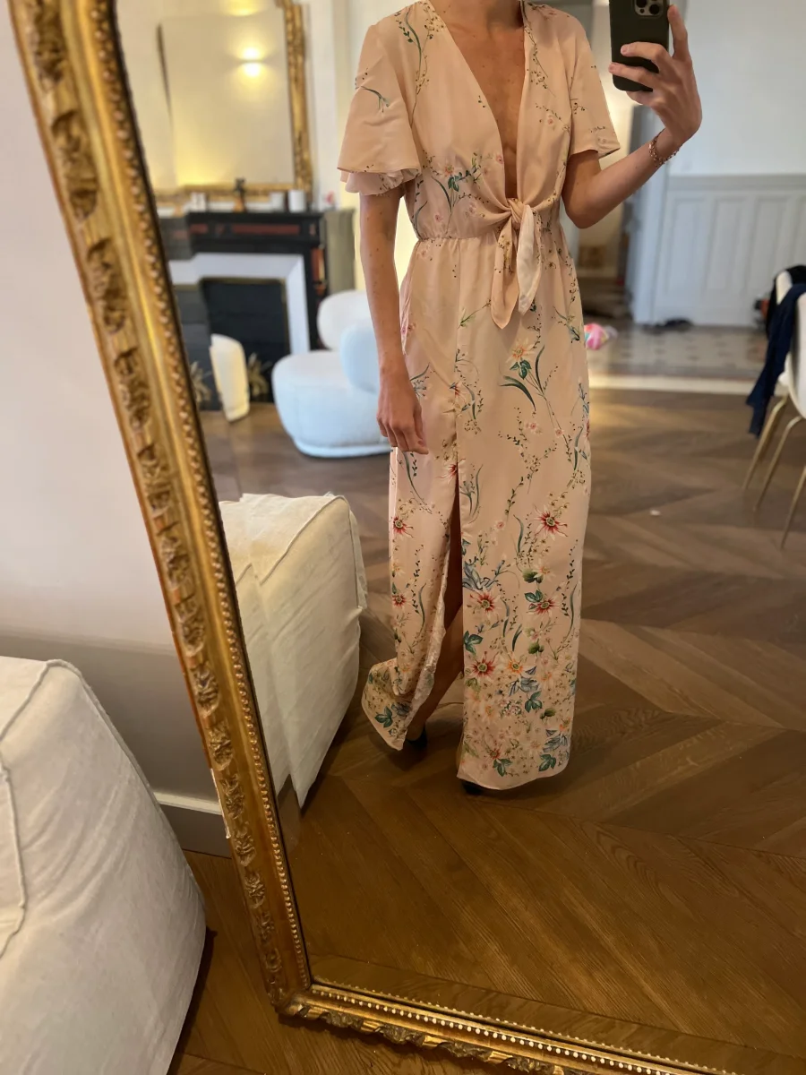 Robe Zara rose pale à fleurs – Image 2