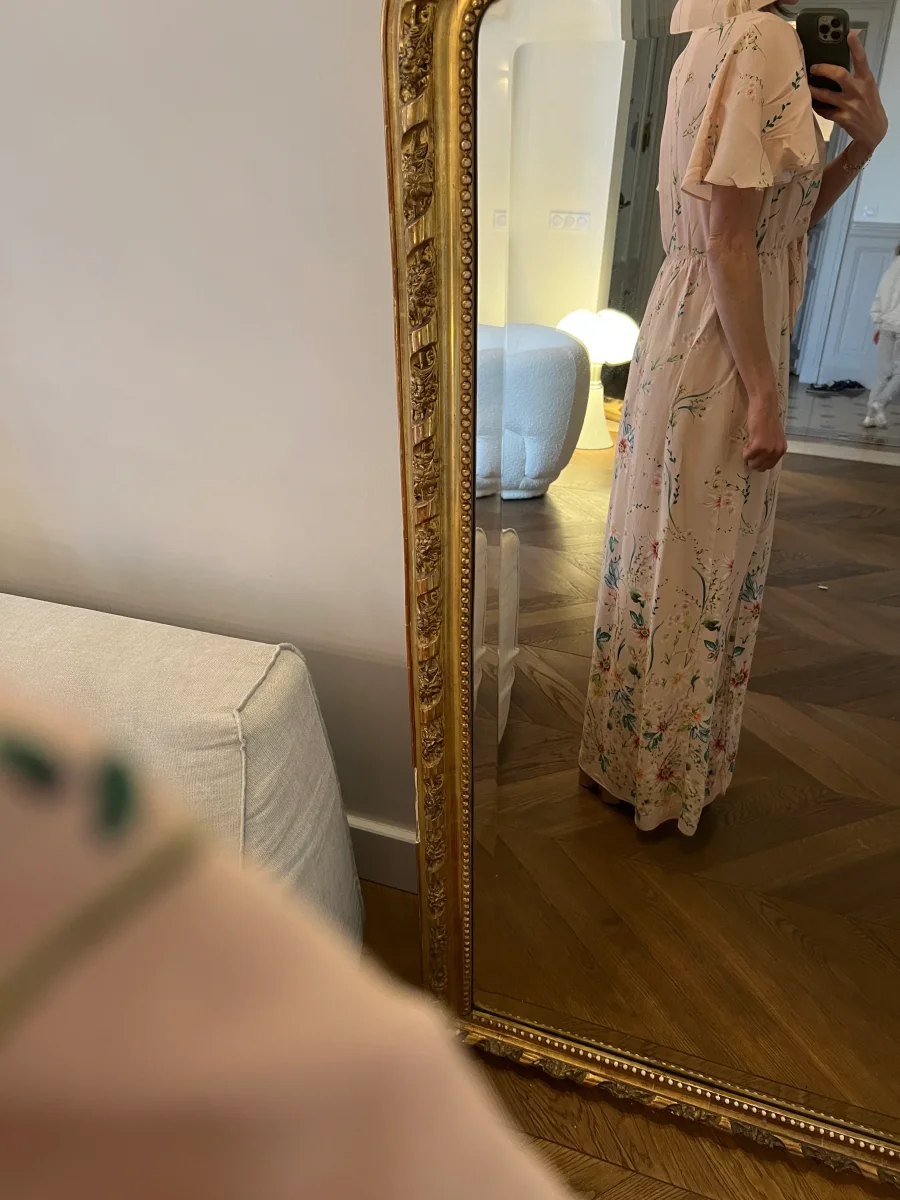 Robe Zara rose pale à fleurs – Image 5