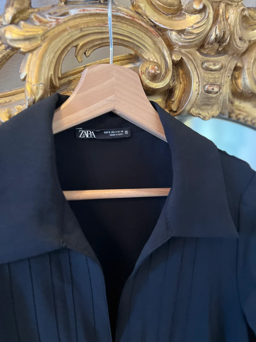 Zara - Robe noire col chemise – Image 6