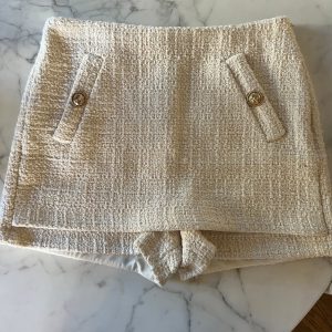 Maje - Jupe short tweed ecrue