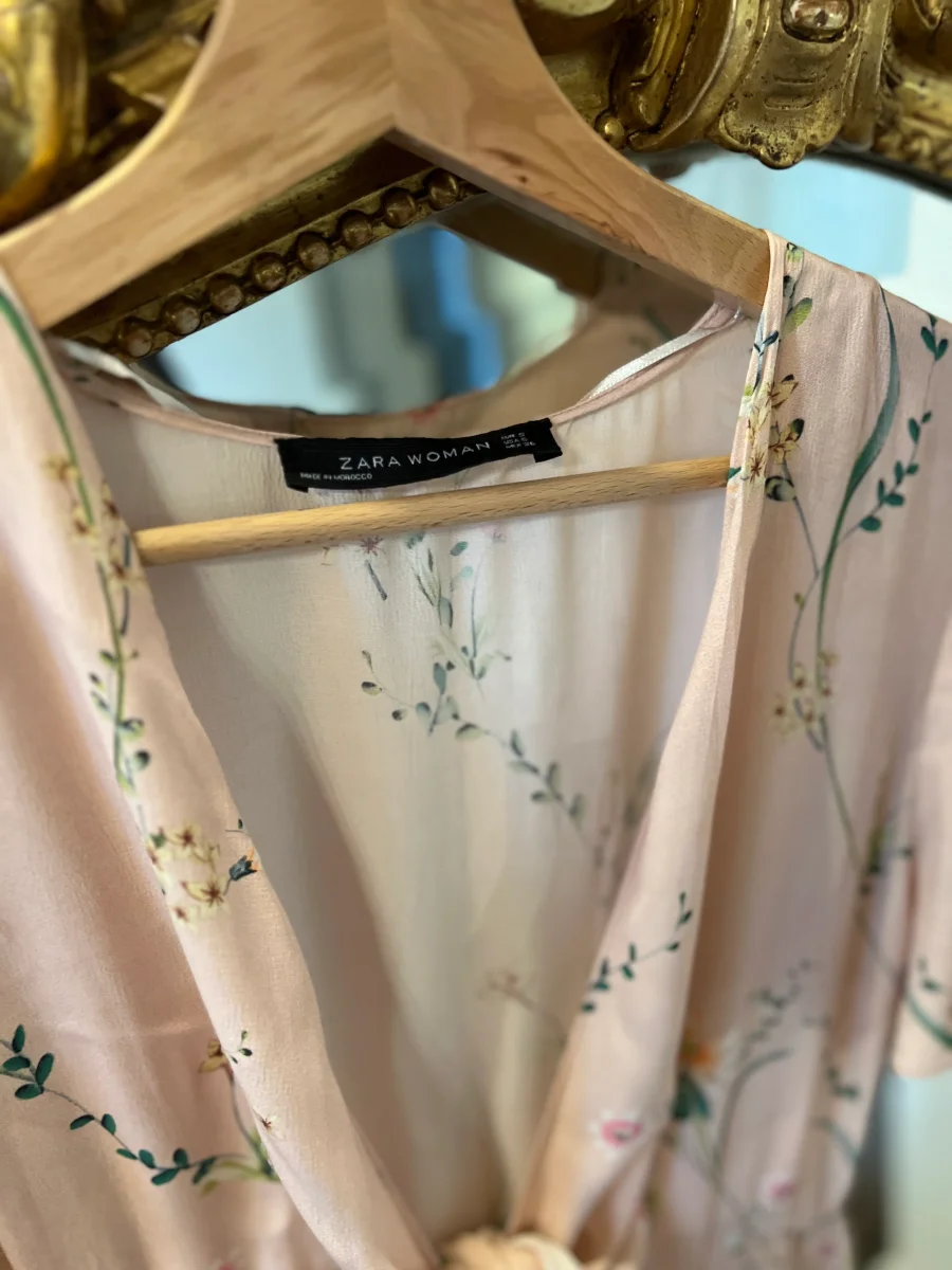 Robe Zara rose pale à fleurs – Image 8