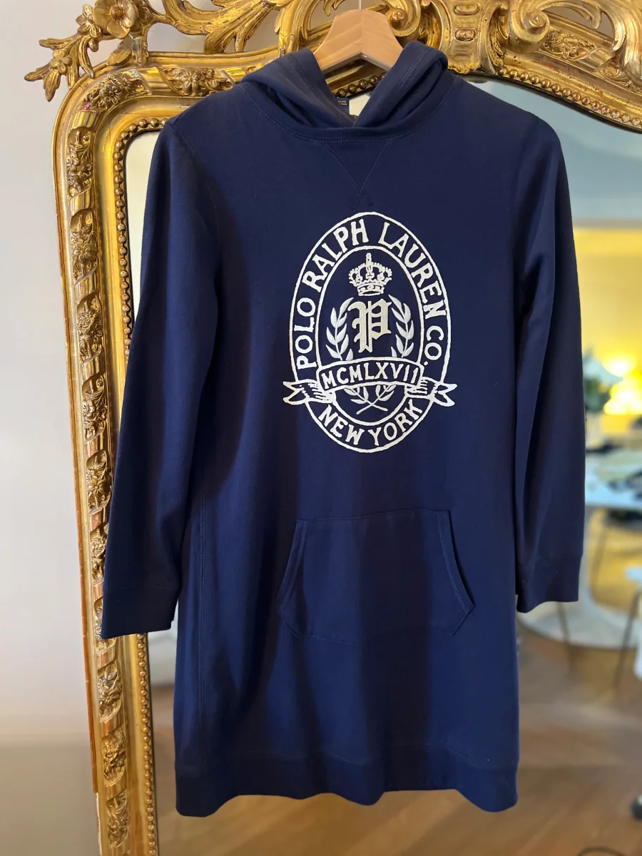 Polo Ralph Lauren - Robe Sweat bleu marine à capuche – Image 4