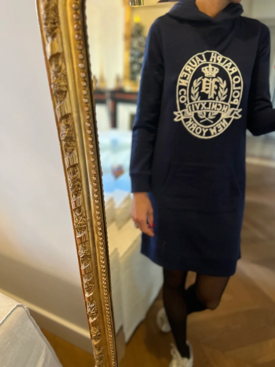 Polo Ralph Lauren - Robe Sweat bleu marine à capuche – Image 3