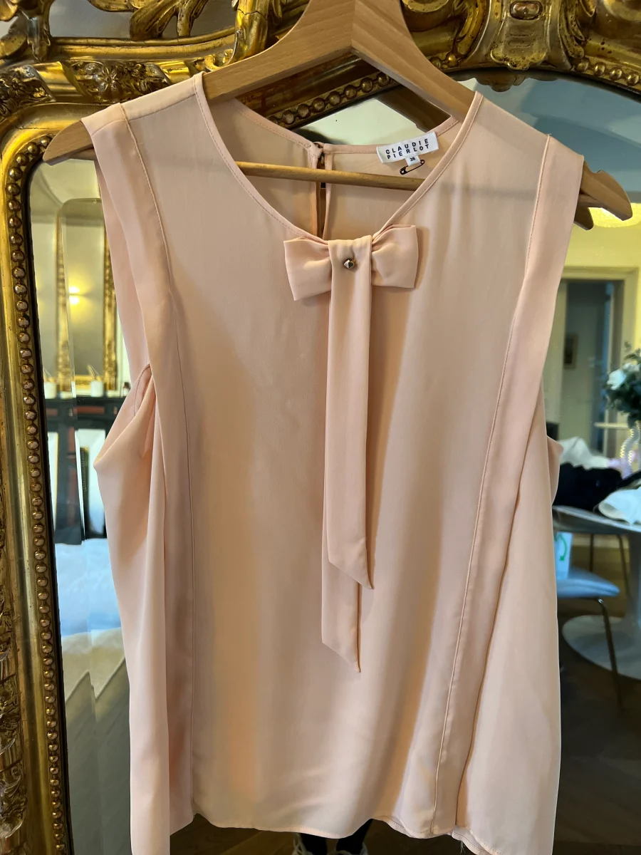 Claudie Pierlot - Débardeur rose pale avec noeud – Image 2