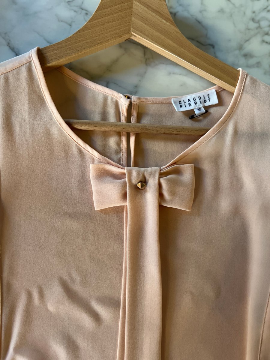 Claudie Pierlot - Débardeur rose pale avec noeud – Image 5