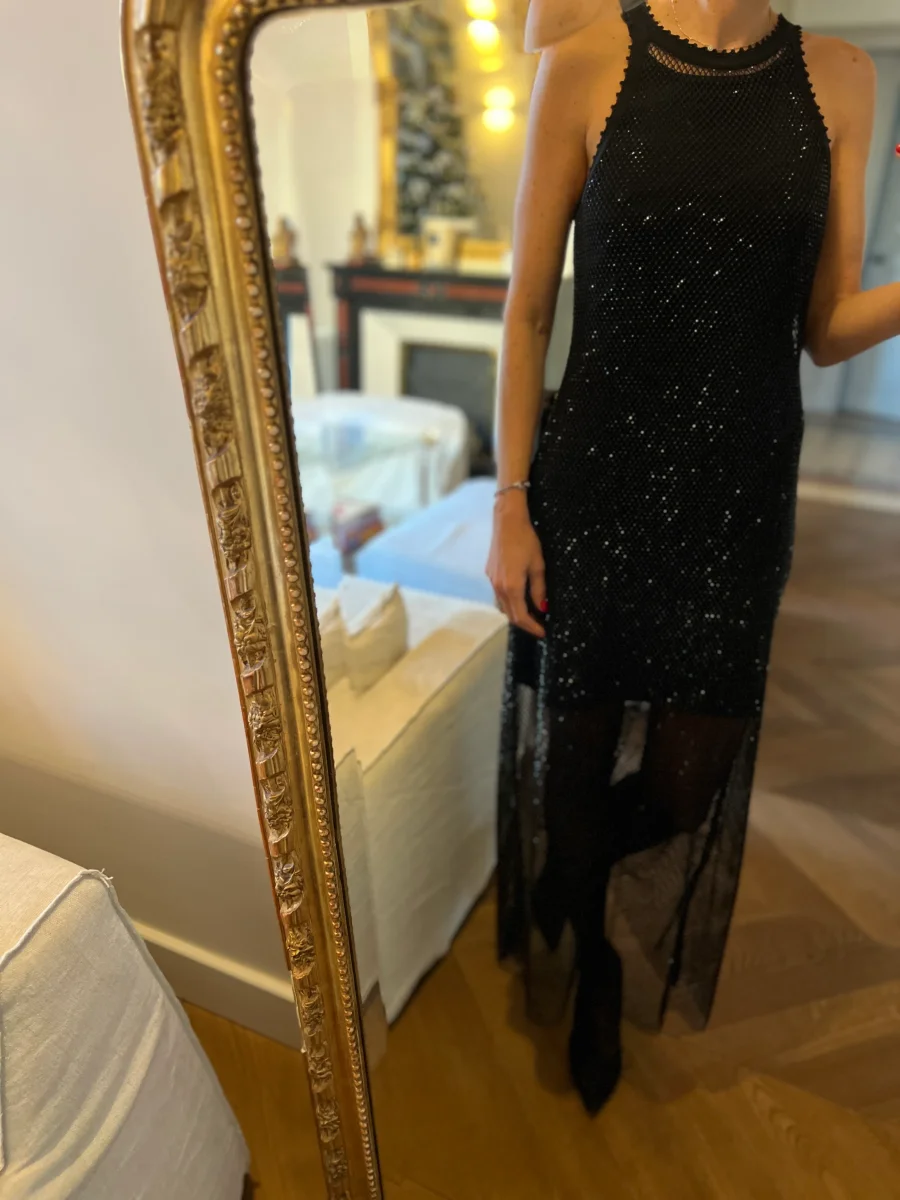 Sandro - Robe longue à strass – Image 2