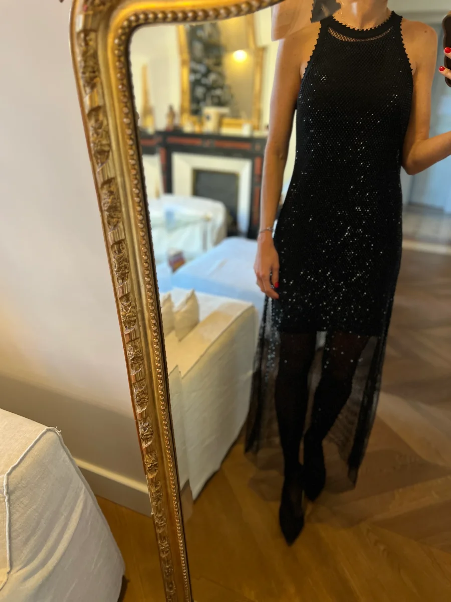 Sandro - Robe longue à strass – Image 3