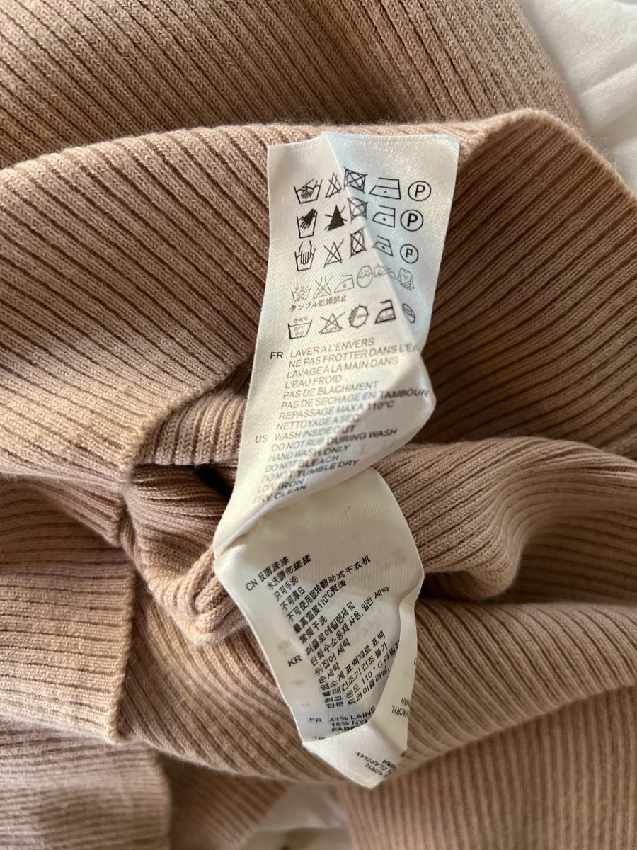 Pull fin en laine Sandro beige – Image 7