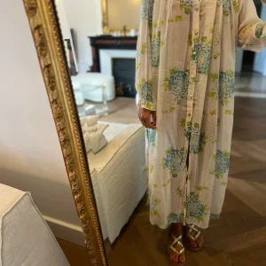 Robe Laurence Bras longue bleue et verte