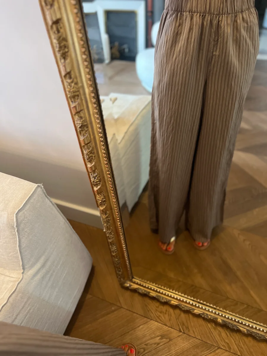 Pantalon Zara à rayures marron – Image 2