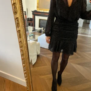 Robe Bérénice noire plumetis