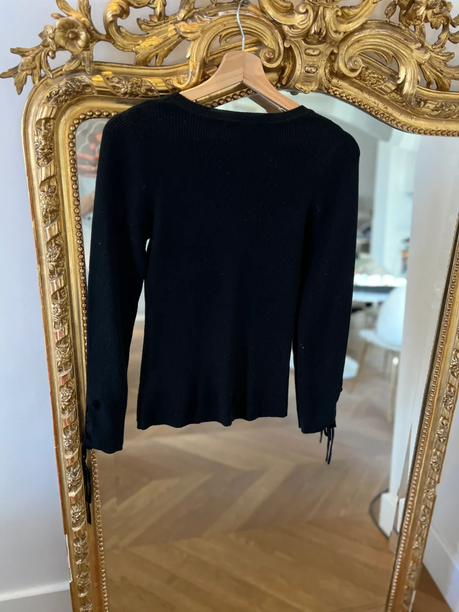 Pull fin en laine Sandro Noir – Image 6