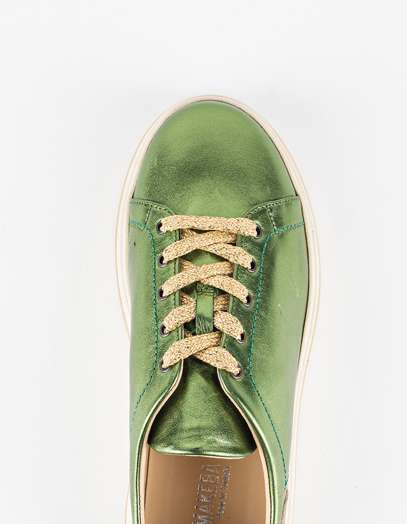 Baskets en cuir Loly01- Laminato Menthe – Image 5