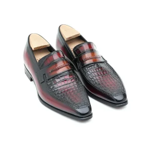 Mocassin Le Lincoln 2 bi-matière Crocodile