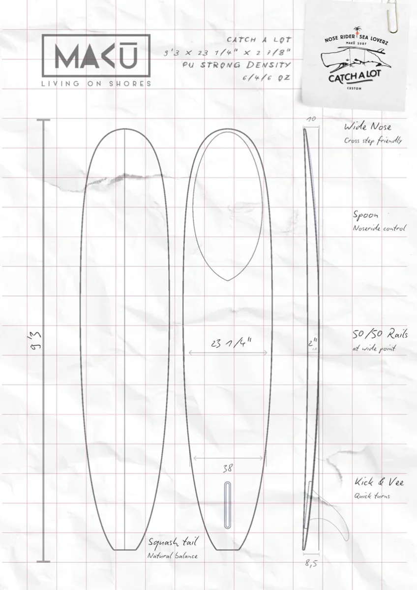 MAKU Surf Longboard Nose Rider Catch a Lot – Image 4