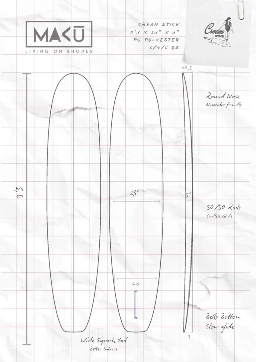 MAKU Surf Longboard Cream Stick – Image 4